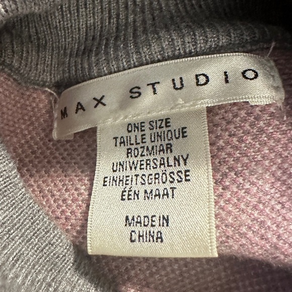 Max Studio Women’s Gray Plaid Poncho One Size - Cozy Turtleneck Cape Wrap - Picture 12 of 12